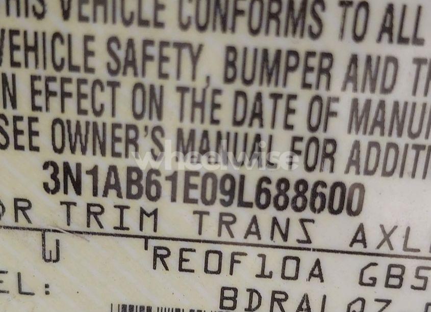 Photo 9 of 2009 Nissan Sentra 2.0 (VIN 3N1AB61E09L688600)