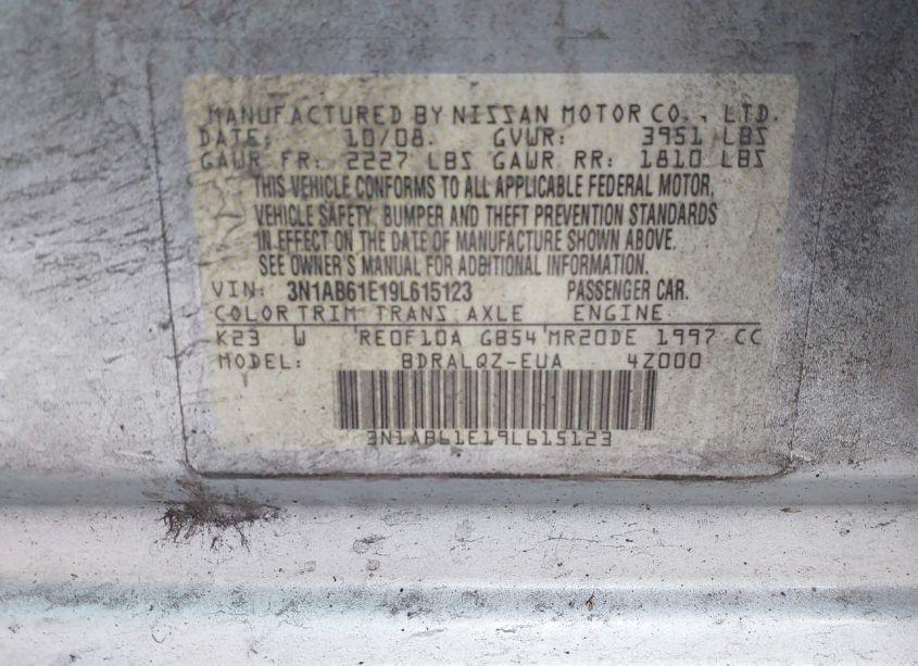 Photo 9 of 2009 Nissan Sentra 2.0 (VIN 3N1AB61E19L615123)