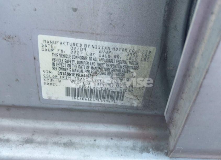 Photo 9 of 2009 Nissan Sentra 2.0 (VIN 3N1AB61E19L644671)