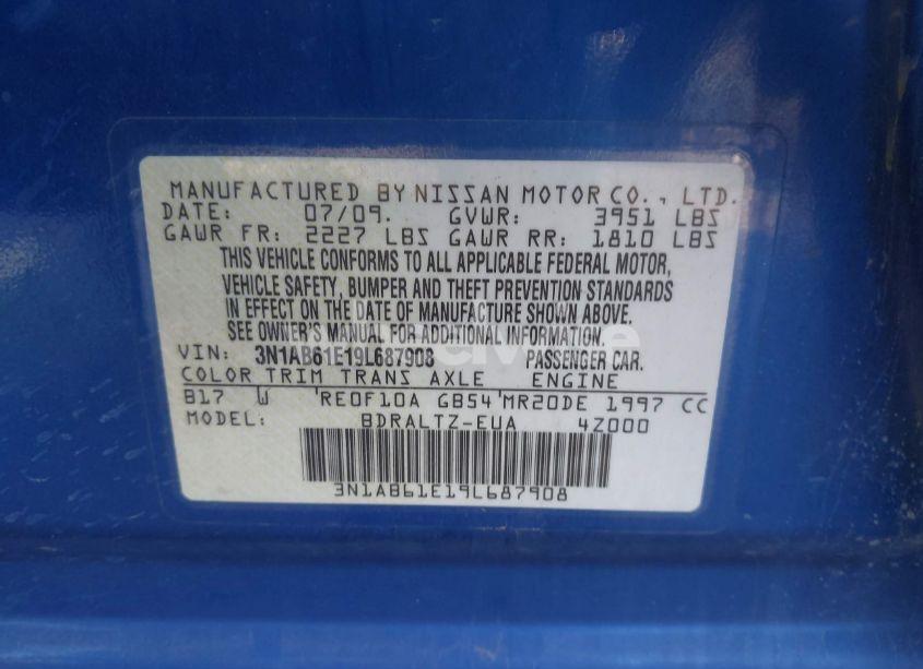 Photo 9 of 2009 Nissan Sentra 2.0SR (VIN 3N1AB61E19L687908)