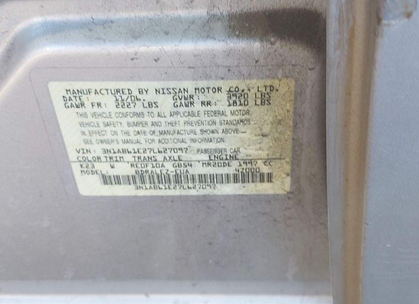 Photo 9 of 2007 Nissan Sentra 2.0S (VIN 3N1AB61E27L627097)