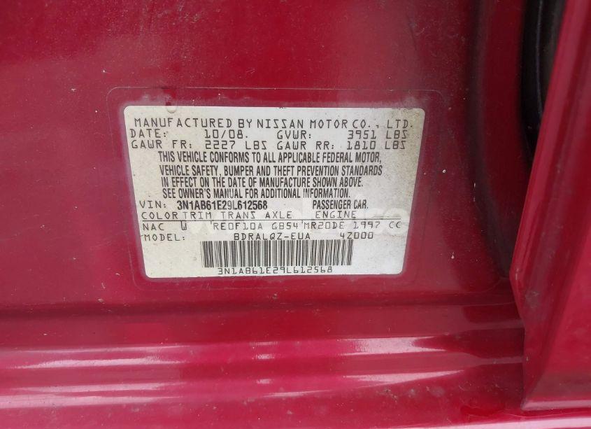 Photo 9 of 2009 Nissan Sentra 2.0 (VIN 3N1AB61E29L612568)
