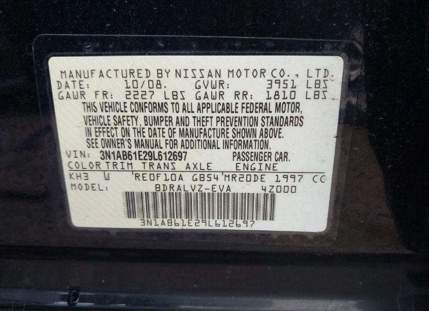 Photo 9 of 2009 Nissan Sentra 2.0SL (VIN 3N1AB61E29L612697)