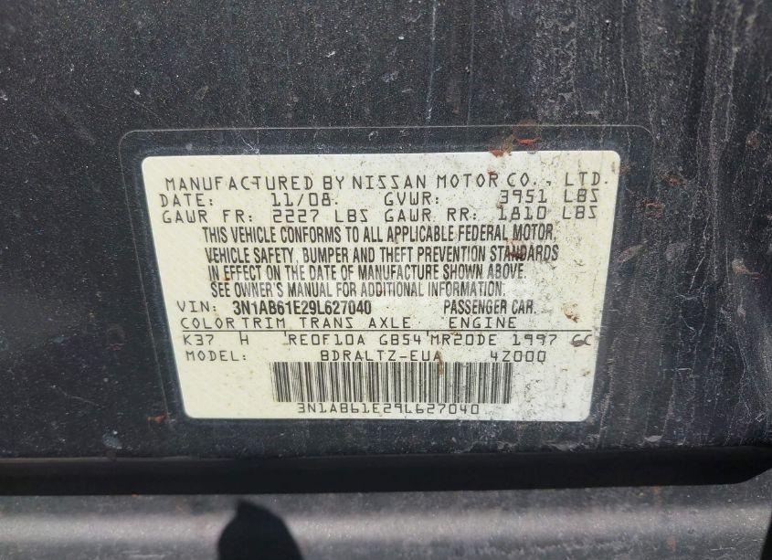 Photo 9 of 2009 Nissan Sentra 2.0S (VIN 3N1AB61E29L627040)