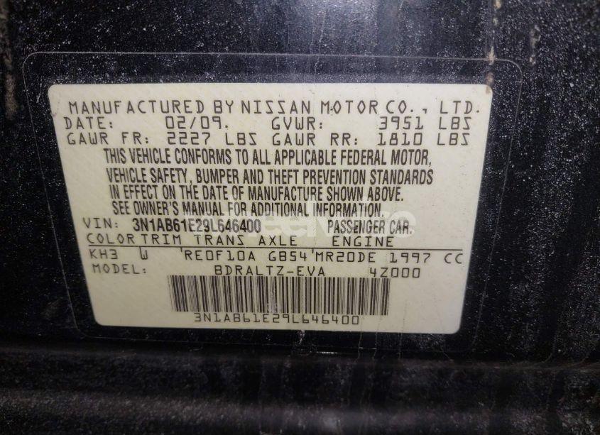 Photo 9 of 2009 Nissan Sentra 2.0S (VIN 3N1AB61E29L646400)