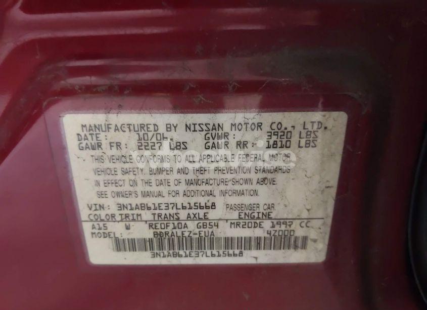 Photo 9 of 2007 Nissan Sentra 2.0S (VIN 3N1AB61E37L615668)