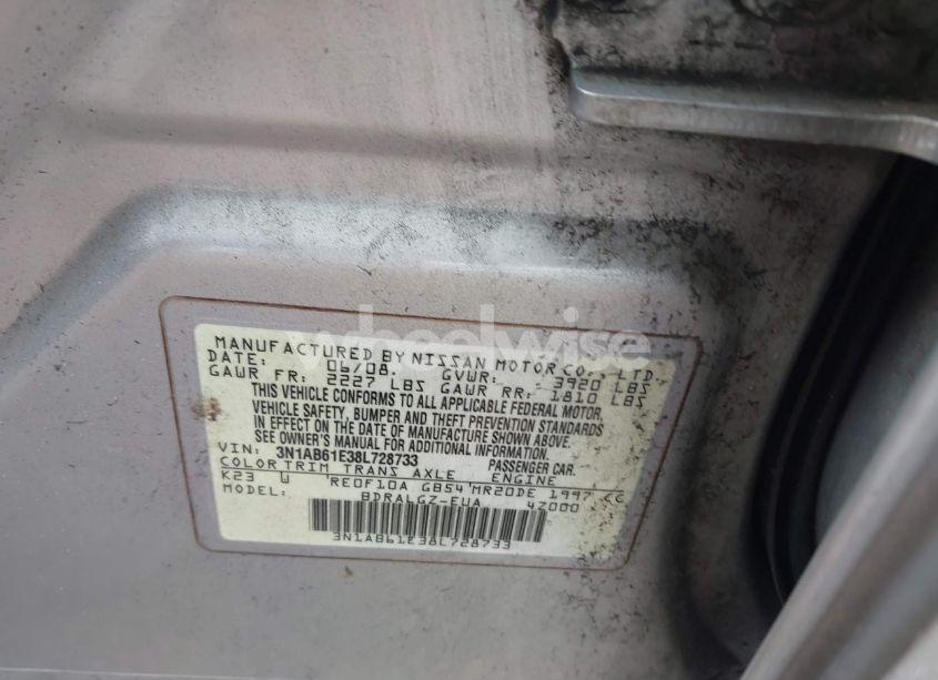 Photo 9 of 2008 Nissan Sentra 2.0SL (VIN 3N1AB61E38L728733)