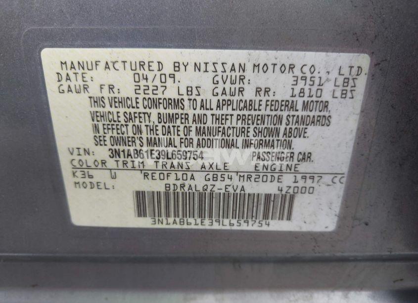 Photo 9 of 2009 Nissan Sentra 2.0 (VIN 3N1AB61E39L659754)