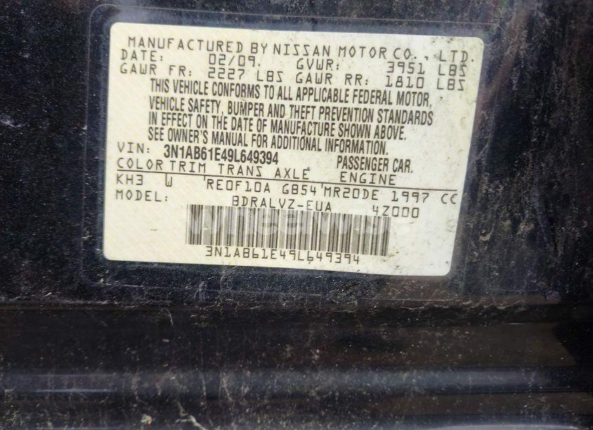 Photo 9 of 2009 Nissan Sentra 2.0SL (VIN 3N1AB61E49L649394)