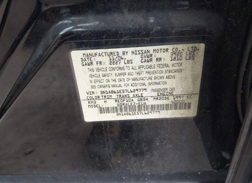 Photo 9 of 2007 Nissan Sentra 2.0S (VIN 3N1AB61E57L629779)