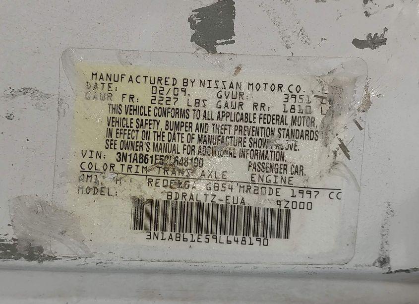 Photo 9 of 2009 Nissan Sentra 2.0S (VIN 3N1AB61E59L648190)