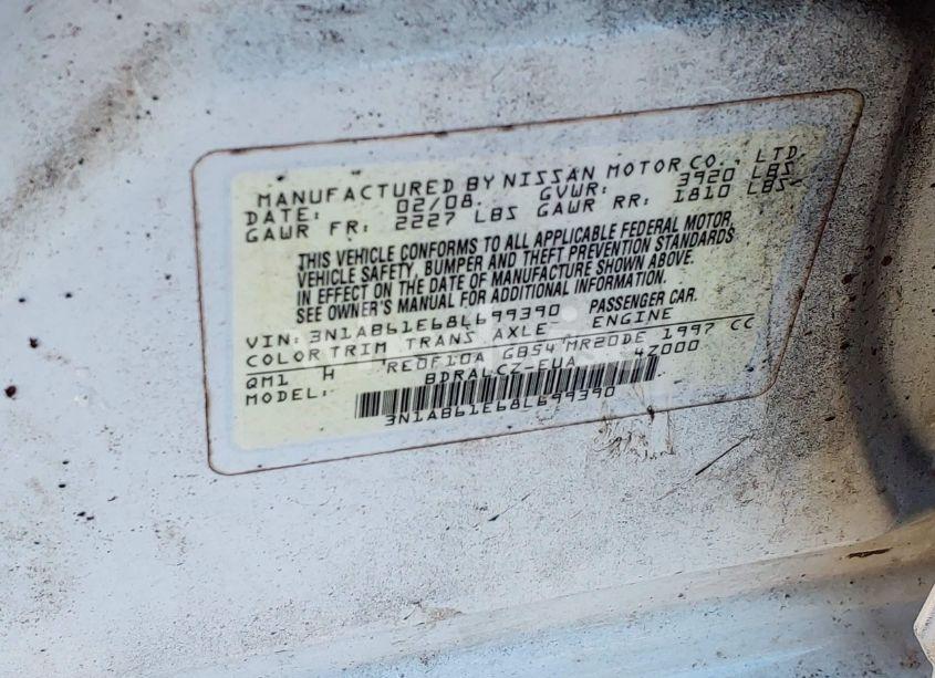 Photo 9 of 2008 Nissan Sentra 2.0 (VIN 3N1AB61E68L699390)