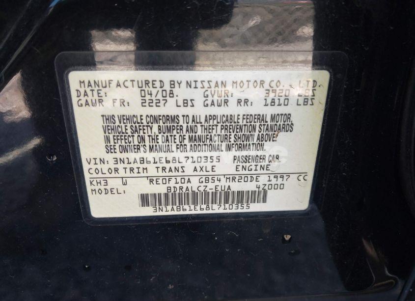Photo 9 of 2008 Nissan Sentra 2.0 (VIN 3N1AB61E68L710355)