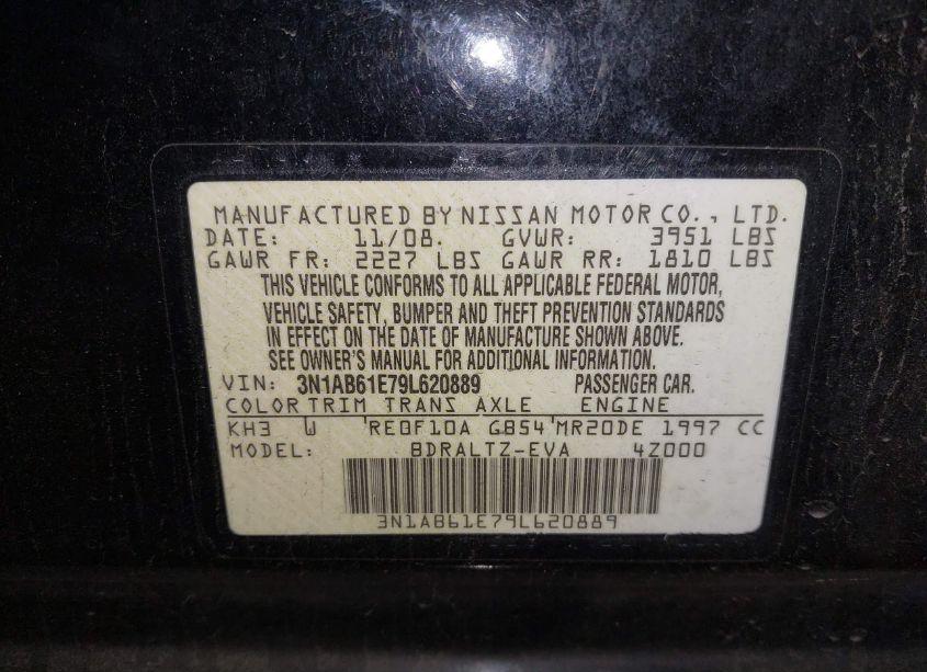 Photo 9 of 2009 Nissan Sentra 2.0S (VIN 3N1AB61E79L620889)