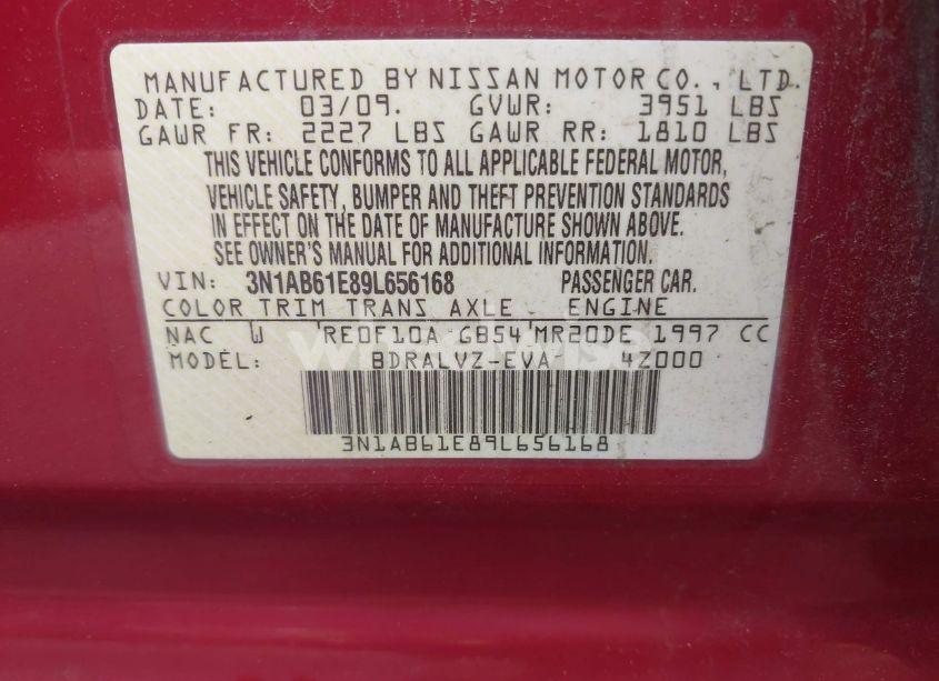 Photo 9 of 2009 Nissan Sentra 2.0SL (VIN 3N1AB61E89L656168)