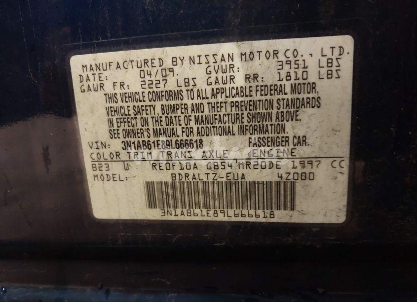 Photo 9 of 2009 Nissan Sentra 2.0S (VIN 3N1AB61E89L666618)