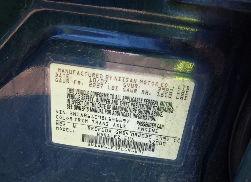 Photo 9 of 2008 Nissan Sentra 2.0S (VIN 3N1AB61E98L646697)