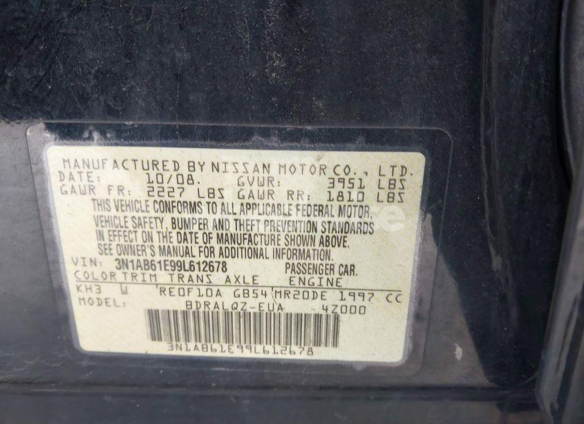 Photo 9 of 2009 Nissan Sentra 2.0 (VIN 3N1AB61E99L612678)