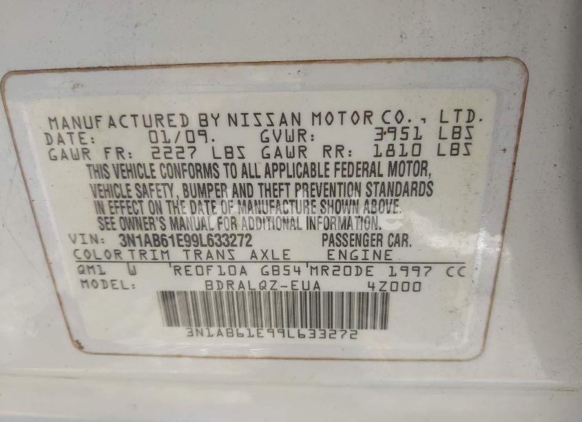 Photo 9 of 2009 Nissan Sentra 2.0 (VIN 3N1AB61E99L633272)
