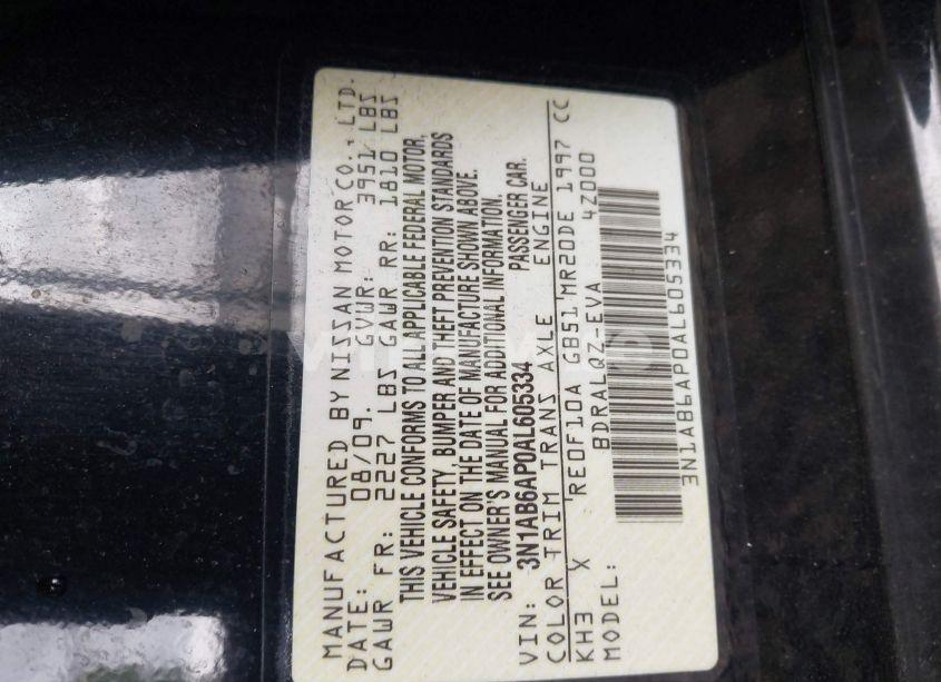 Photo 9 of 2010 Nissan Sentra 2.0 (VIN 3N1AB6AP0AL605334)