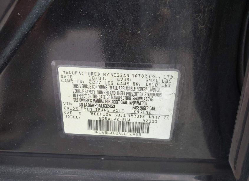 Photo 9 of 2010 Nissan Sentra 2.0SL (VIN 3N1AB6AP0AL632453)