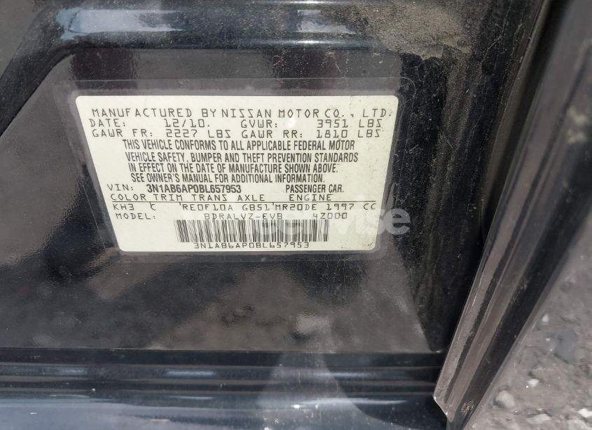 Photo 9 of 2011 Nissan Sentra 2.0SL (VIN 3N1AB6AP0BL657953)