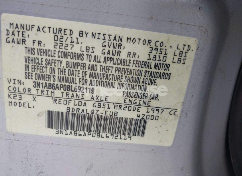 Photo 9 of 2011 Nissan Sentra 2.0 (VIN 3N1AB6AP0BL692119)