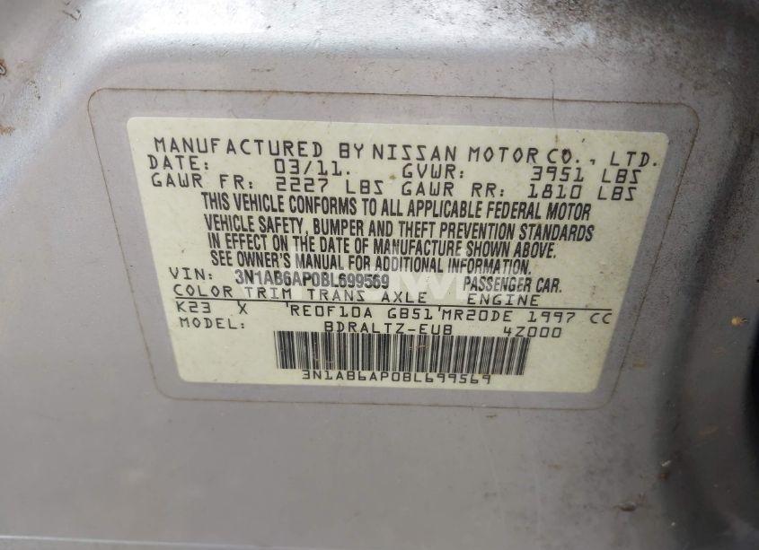 Photo 9 of 2011 Nissan Sentra 2.0S (VIN 3N1AB6AP0BL699569)