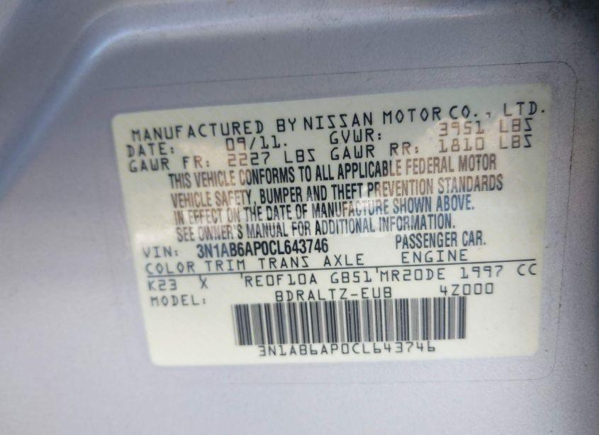 Photo 9 of 2012 Nissan Sentra 2.0 SR (VIN 3N1AB6AP0CL643746)