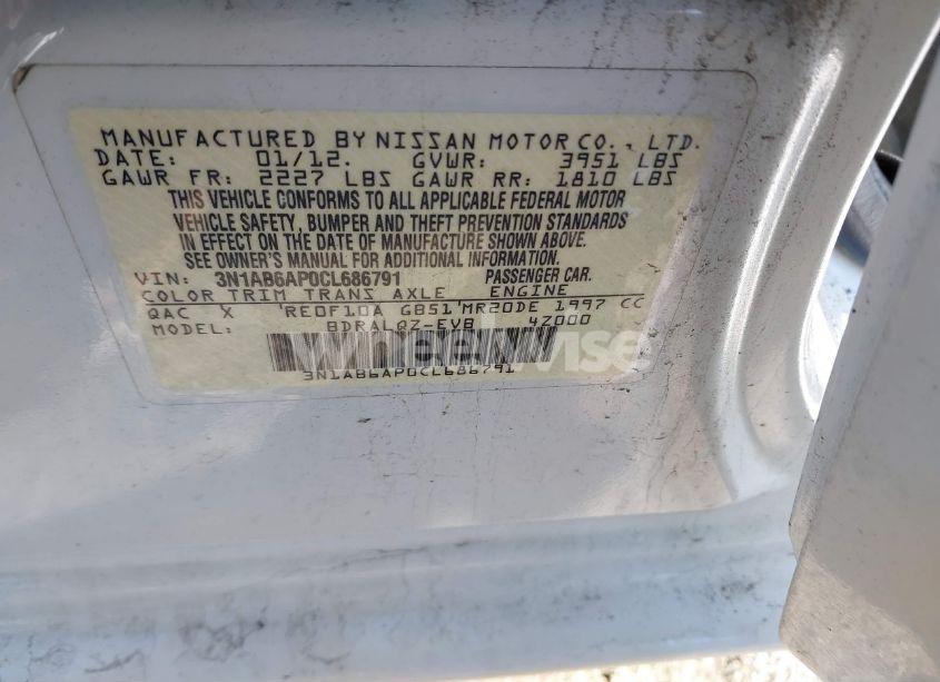 Photo 9 of 2012 Nissan Sentra 2.0 (VIN 3N1AB6AP0CL686791)