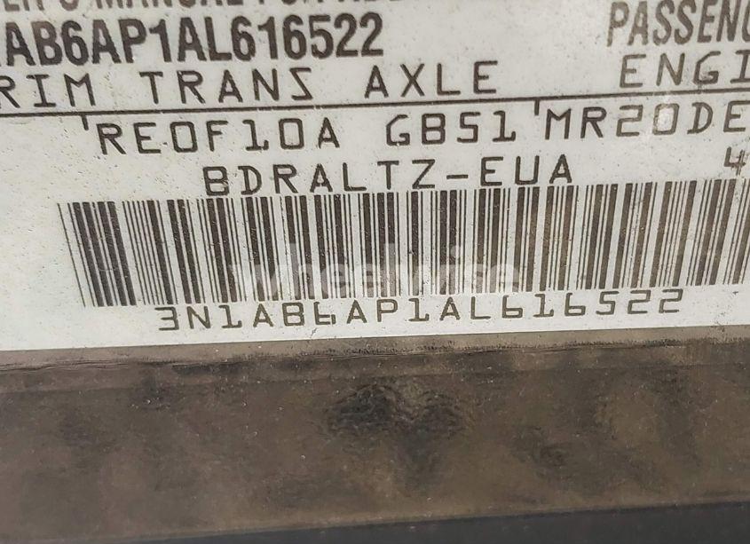 Photo 9 of 2010 Nissan Sentra 2.0S (VIN 3N1AB6AP1AL616522)