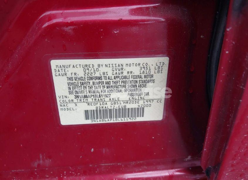 Photo 9 of 2011 Nissan Sentra 2.0S (VIN 3N1AB6AP1BL611922)