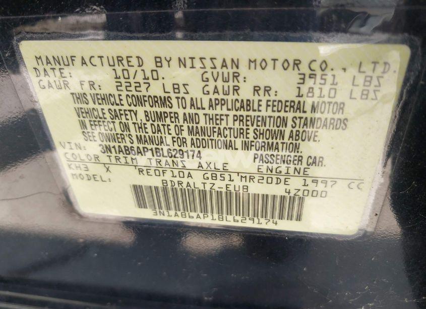 Photo 9 of 2011 Nissan Sentra 2.0SR (VIN 3N1AB6AP1BL629174)