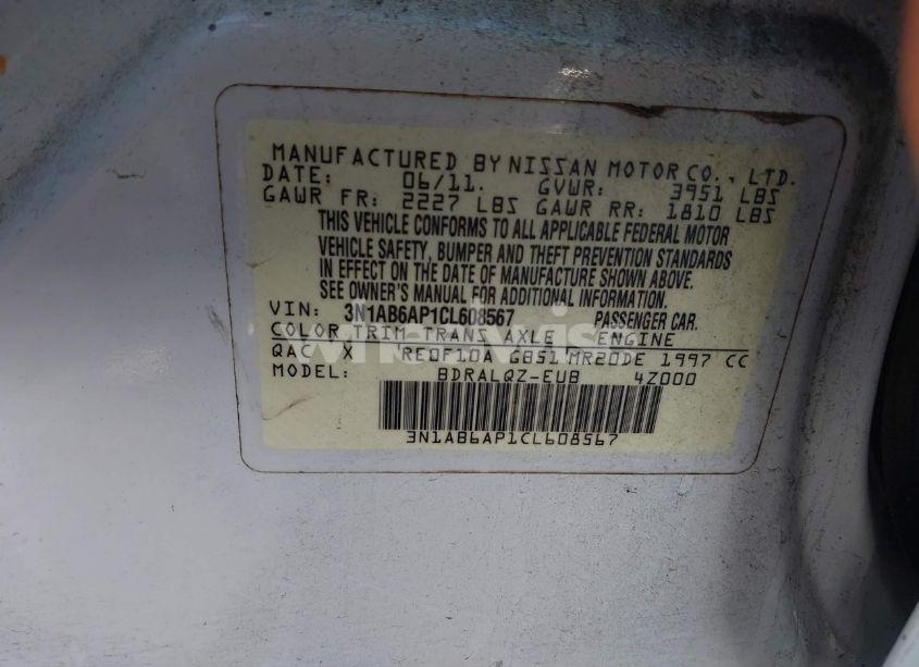 Photo 9 of 2012 Nissan Sentra 2.0 (VIN 3N1AB6AP1CL608567)