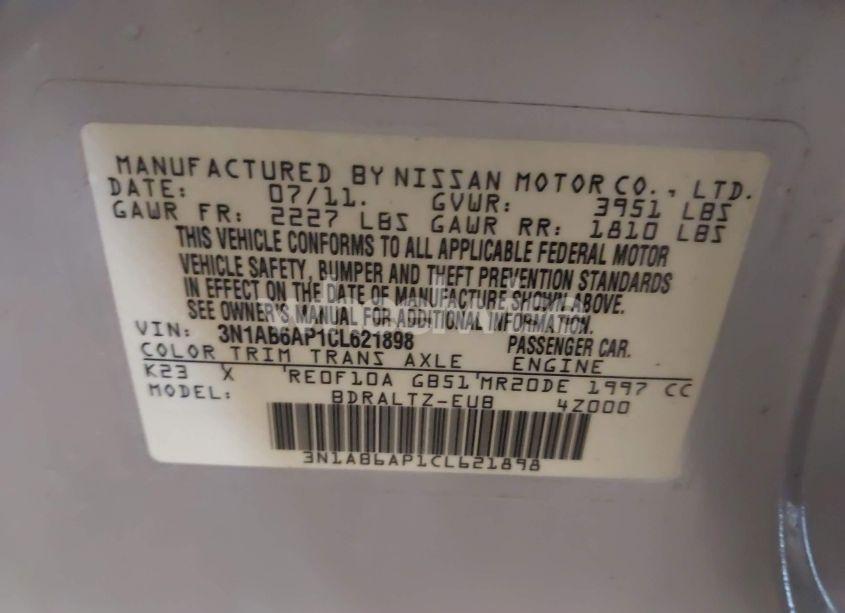 Photo 9 of 2012 Nissan Sentra 2.0 SR (VIN 3N1AB6AP1CL621898)