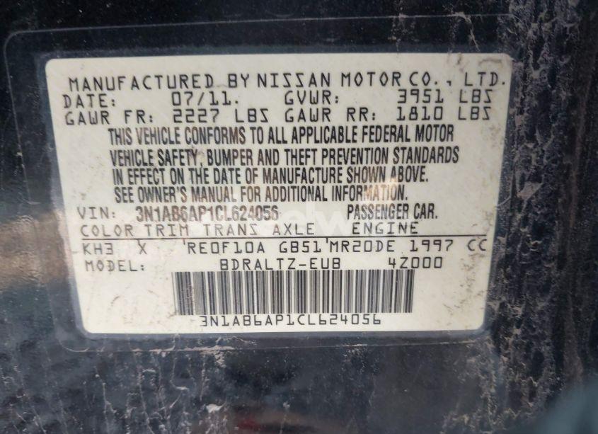 Photo 8 of 2012 Nissan Sentra 2.0 SR (VIN 3N1AB6AP1CL624056)