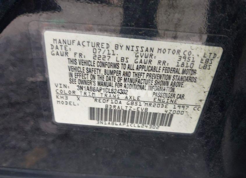 Photo 9 of 2012 Nissan Sentra 2.0 SR (VIN 3N1AB6AP1CL624302)