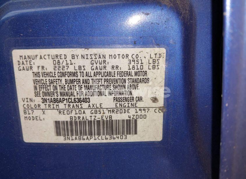 Photo 9 of 2012 Nissan Sentra 2.0 SR (VIN 3N1AB6AP1CL636403)