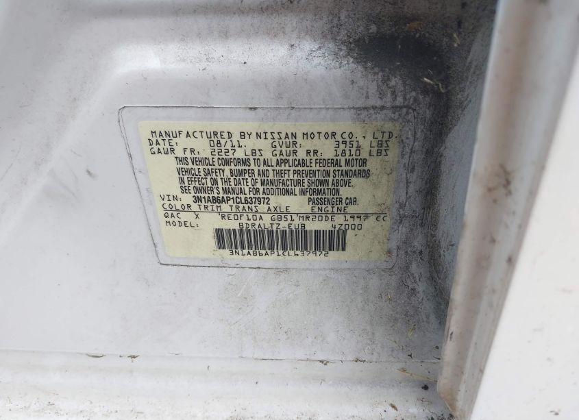 Photo 9 of 2012 Nissan Sentra 2.0 SR (VIN 3N1AB6AP1CL637972)