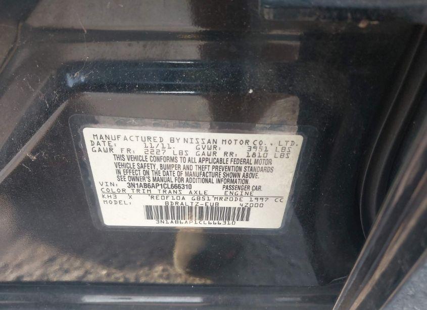 Photo 9 of 2012 Nissan Sentra 2.0 SR (VIN 3N1AB6AP1CL666310)