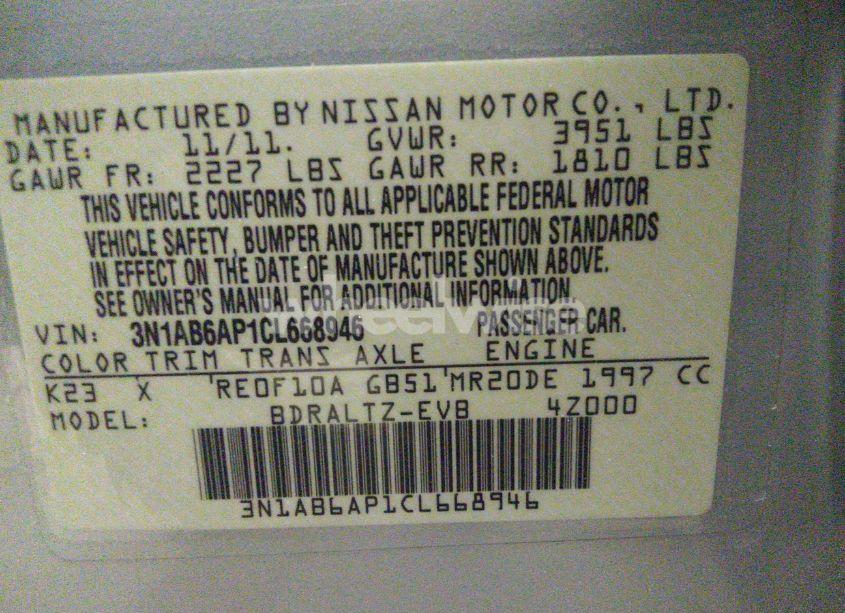 Photo 9 of 2012 Nissan Sentra 2.0 SR (VIN 3N1AB6AP1CL668946)