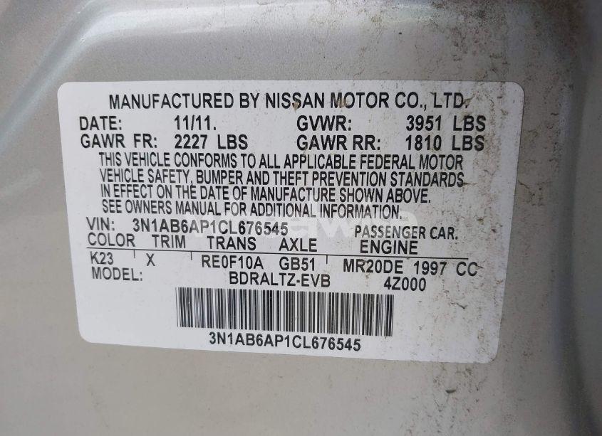 Photo 9 of 2012 Nissan Sentra 2.0 SR (VIN 3N1AB6AP1CL676545)