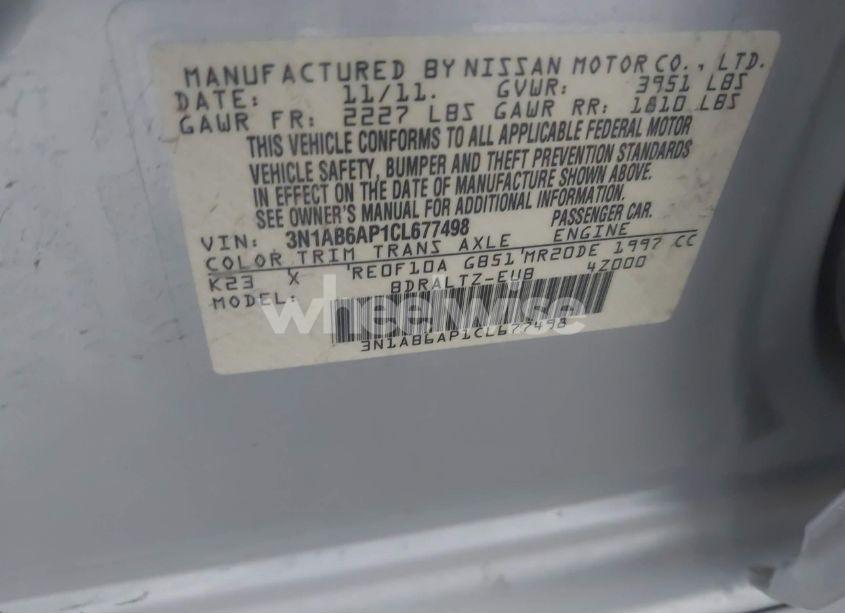 Photo 9 of 2012 Nissan Sentra 2.0 SR (VIN 3N1AB6AP1CL677498)