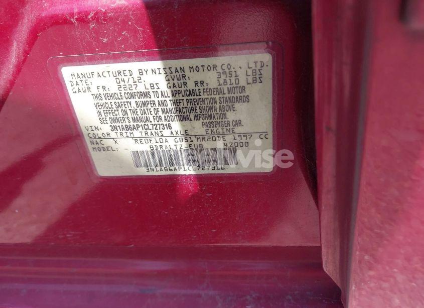 Photo 9 of 2012 Nissan Sentra 2.0 S (VIN 3N1AB6AP1CL727316)