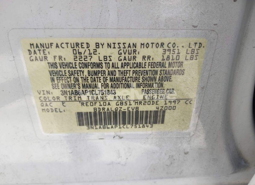 Photo 9 of 2012 Nissan Sentra 2.0 (VIN 3N1AB6AP1CL751843)