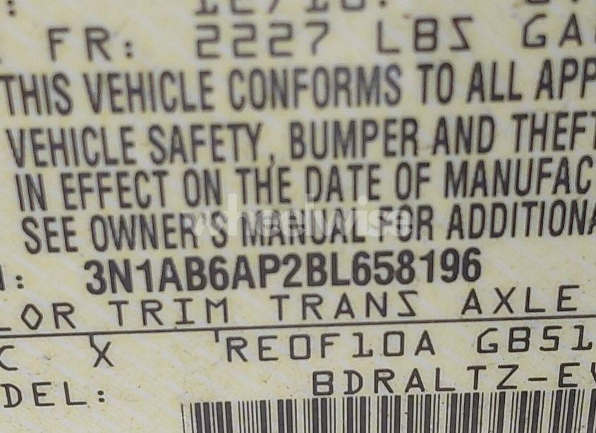 Photo 9 of 2011 Nissan Sentra 2.0SR (VIN 3N1AB6AP2BL658196)