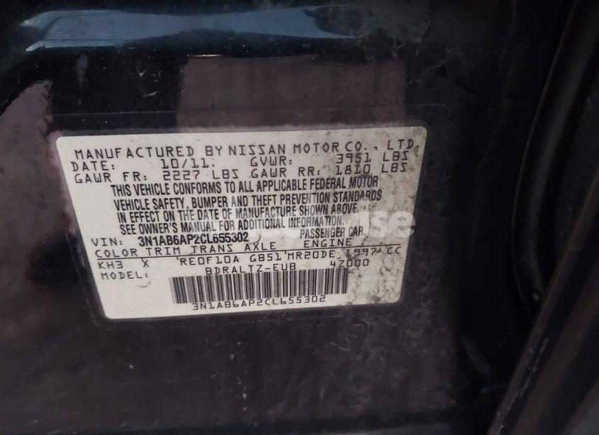 Photo 9 of 2012 Nissan Sentra 2.0 S (VIN 3N1AB6AP2CL655302)