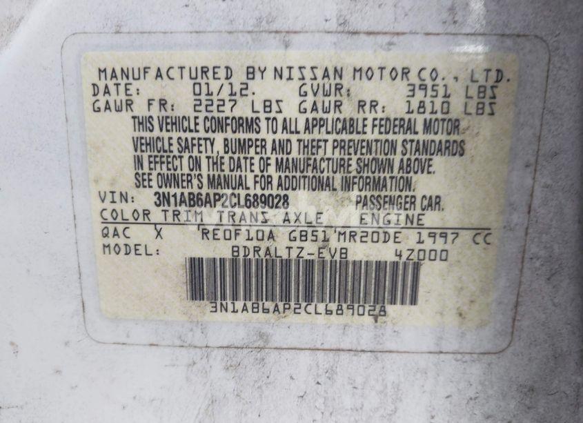 Photo 9 of 2012 Nissan Sentra 2.0 SR (VIN 3N1AB6AP2CL689028)