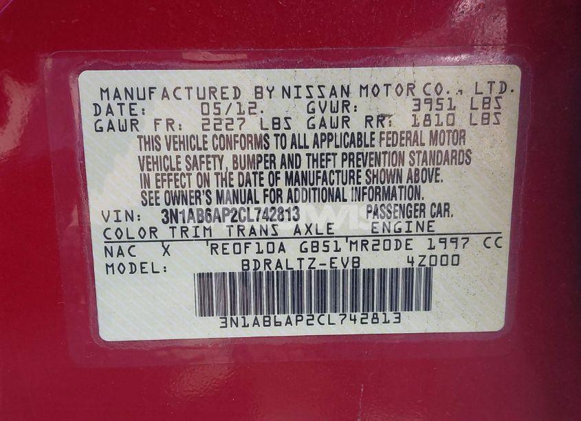 Photo 9 of 2012 Nissan Sentra 2.0 S (VIN 3N1AB6AP2CL742813)