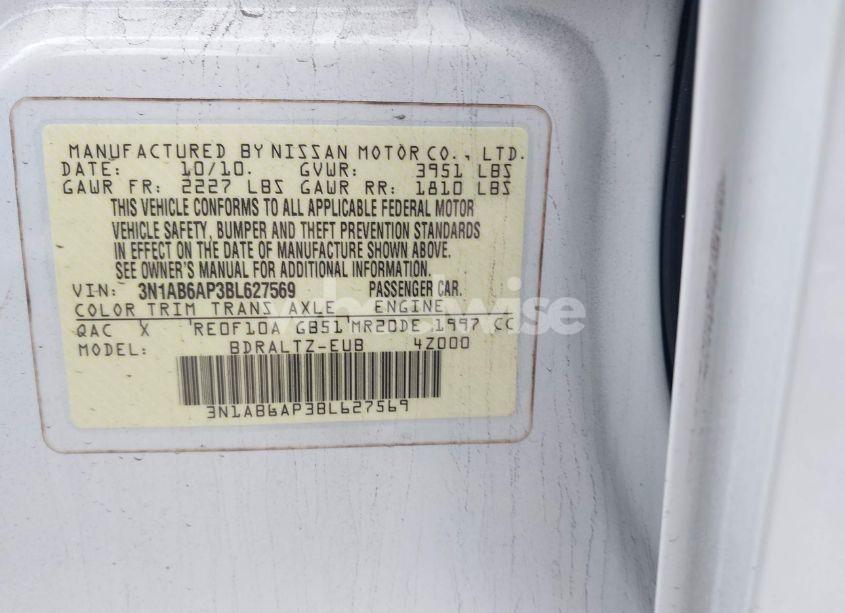 Photo 9 of 2011 Nissan Sentra 2.0SR (VIN 3N1AB6AP3BL627569)